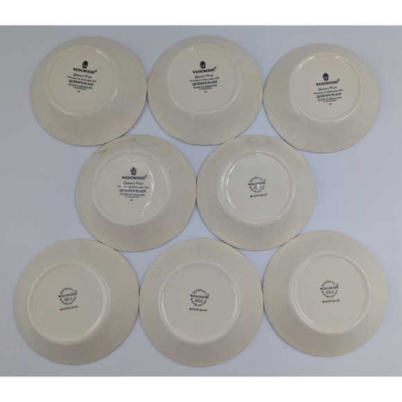 Set of 8 Wedgwood Queens Plain Fruit Dessert Bowl Bowls Cream 5 1/8" England - Picture 7 of 10